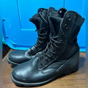Tactical black‎ Military Combat zip up Chukka boots women size 6W